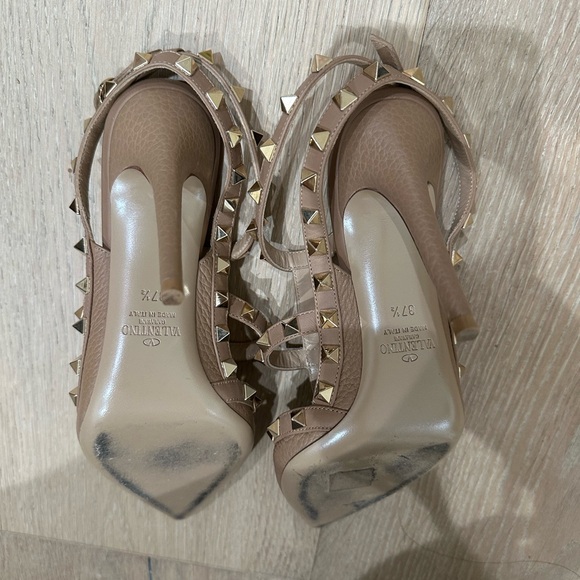 Valentino Rockstud T-Strap Pointed Toe Pump 37.5 - Picture 8 of 12